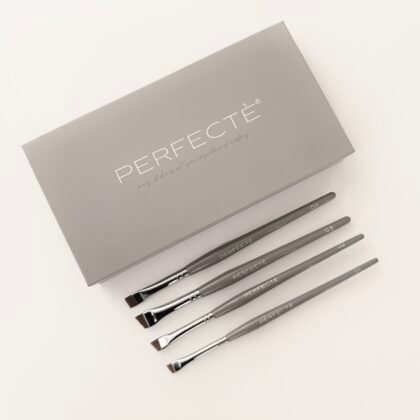 PERFECTÈ profesionalių antakių teptukų rinkinys — Taupe Gray